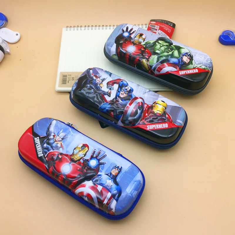 

New Style Disney Genuine Avengers Superhero Eva Hard Pencil Case Iron Man Large-Volume Stationery Box