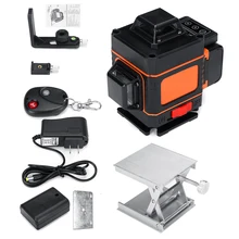 Лазерный уровень 4D, 16 линий, зеленый светильник, лазерный уровень, автоматическое самонивелирование, 360 °, вращающийся, измерительный крест, водонепроницаемый светодиодный дисплей