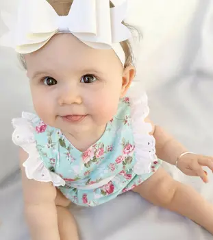 

Newborn Baby Girls Lace Flower Romper sleeveless Ruffle green Jumpsuit Outfit Sunsuit Summer Clothes 0-24M