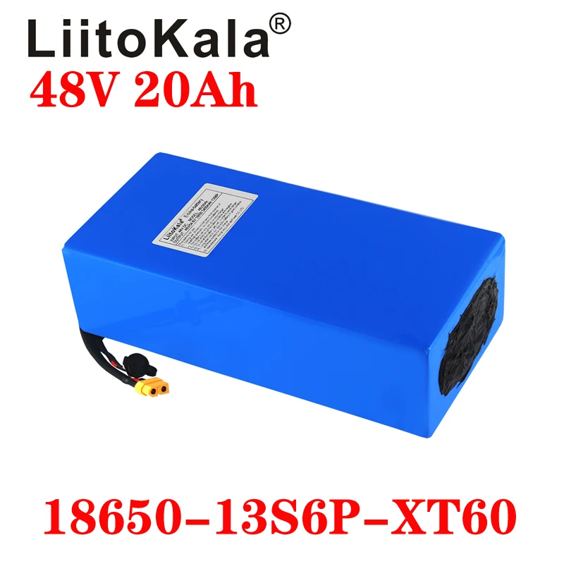 Литиевый аккумулятор LiitoKala 18650 48 В 20 А · ч 13s6p 1000 Вт батарея для электрического