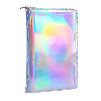 

72 Slots Nail Art Pink Holographic Stamp Plate Holder Case Rectangle Storage Bag Organizer Round Accessories Silver Portable