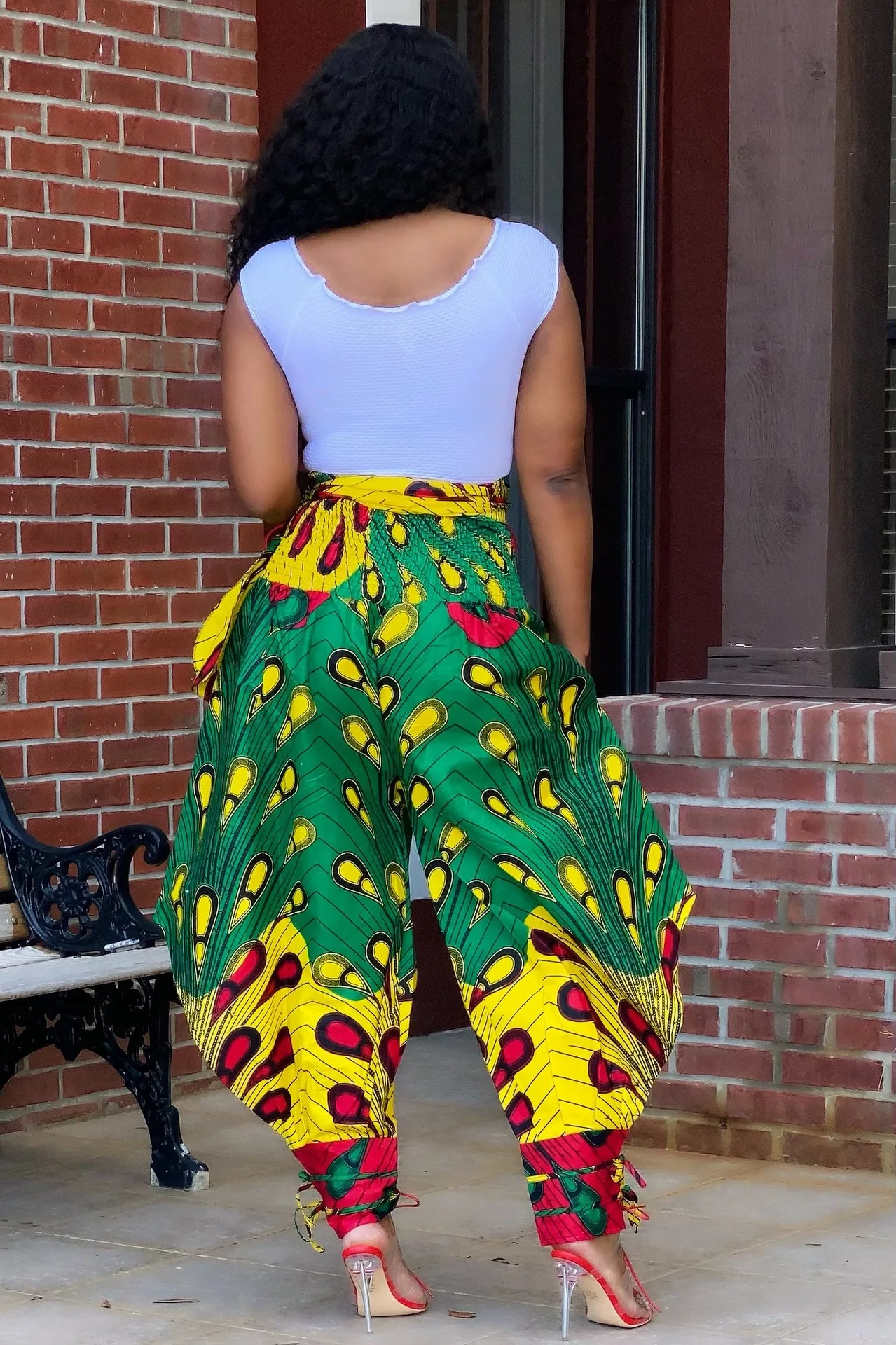 Polyester African Ladies Clothes Dashiki Print Trousers Elastic Waist Ankara Fashion High Harem Pant African Pants For Women