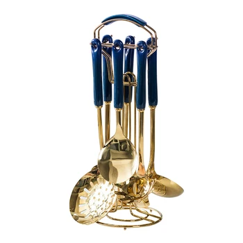 

7pcs Party Cake Shovels Handheld Kitchen Cooking Utensil Set Tools Plain Spatula Food Restaurant Stainless Steel Soup Spoon Home