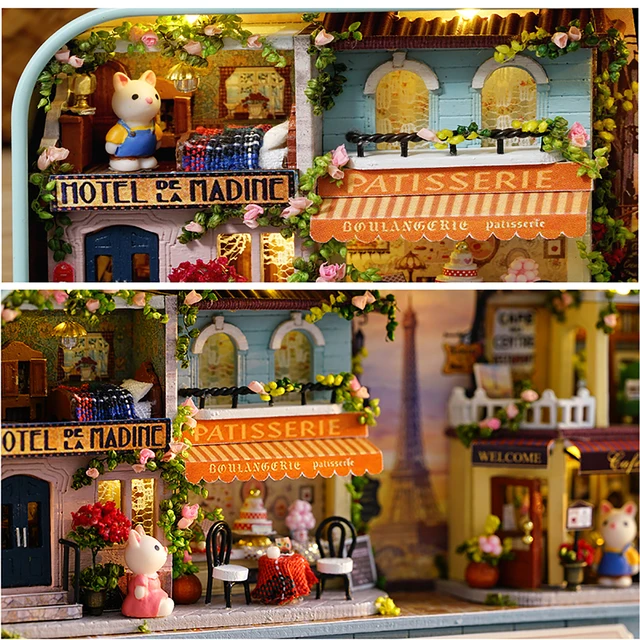 Box Theatre Dollhouse Furniture Miniature Toy DIY Miniatures Doll House Furnitures Casa Toys for Children Birthday Gift Q4 4