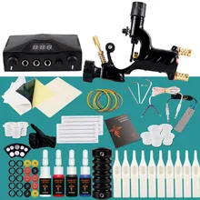 Стартовый набор для татуировки, ротационная машинка-пистолет с ЖК-питанием, 4 цвета, набор чернил для татуировки, боди-арт, макияж, Перманентный Набор для татуировки для начинающих