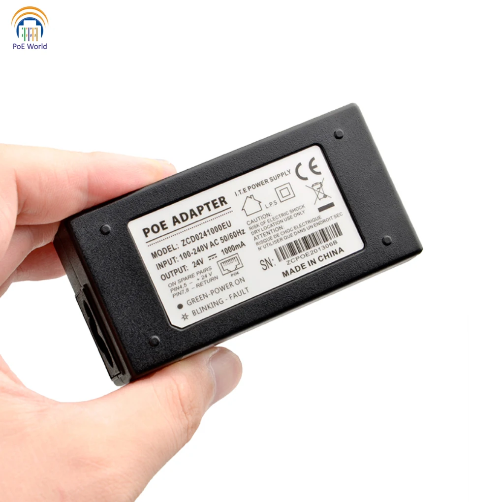 24V1000MA настольный адаптер Ethernet POE инжектор питания PoE для UBNT Mikrotik 24V24W IP камеры