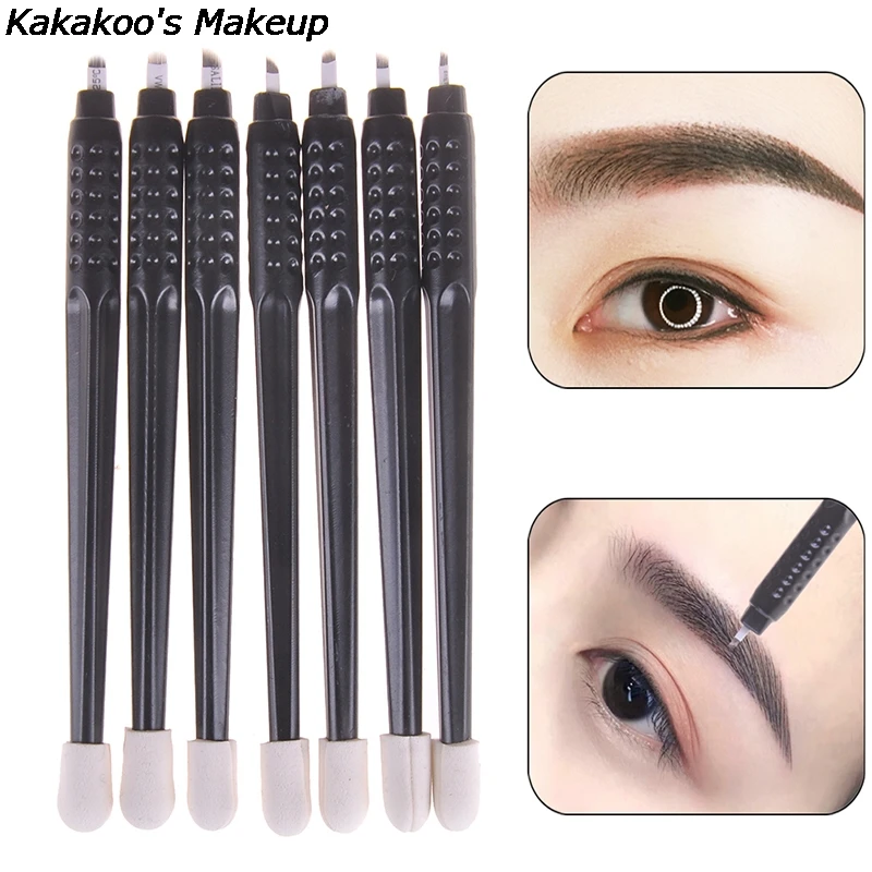 Pluma de tatuaje desechable con agujas, maquillaje permanente para cejas, F9, F12, F14, U12, U14, U18, agujas, hojas de bordado