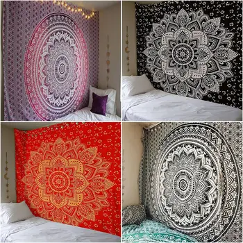 

130X150cm Mandala Wall Tapestry Wall Hanging Beach Towel Hd Printing Tapestry Mandala Flowers Wall Hanging Tapestry For Hotel