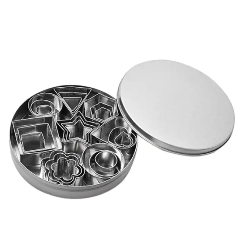 

24pcs Stainless Steel Mini Cookie Cutter Set Multiple Shapes Biscuit Cookie Mold Baking Pastry Cutters Slicers Baking Tools