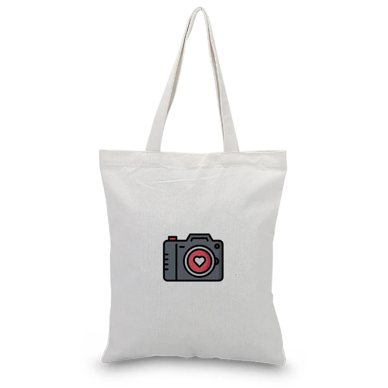 Сумка с милым рисунком, Холщовая Сумка, индивидуальный принт, текстовый логотип, сделай сам, ежедневное использование, Экологичная, многоразовая, хозяйственная сумка, переработанная