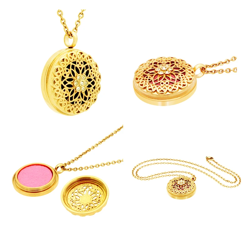casting  stainless steel essential oil diffuser necklace (22)