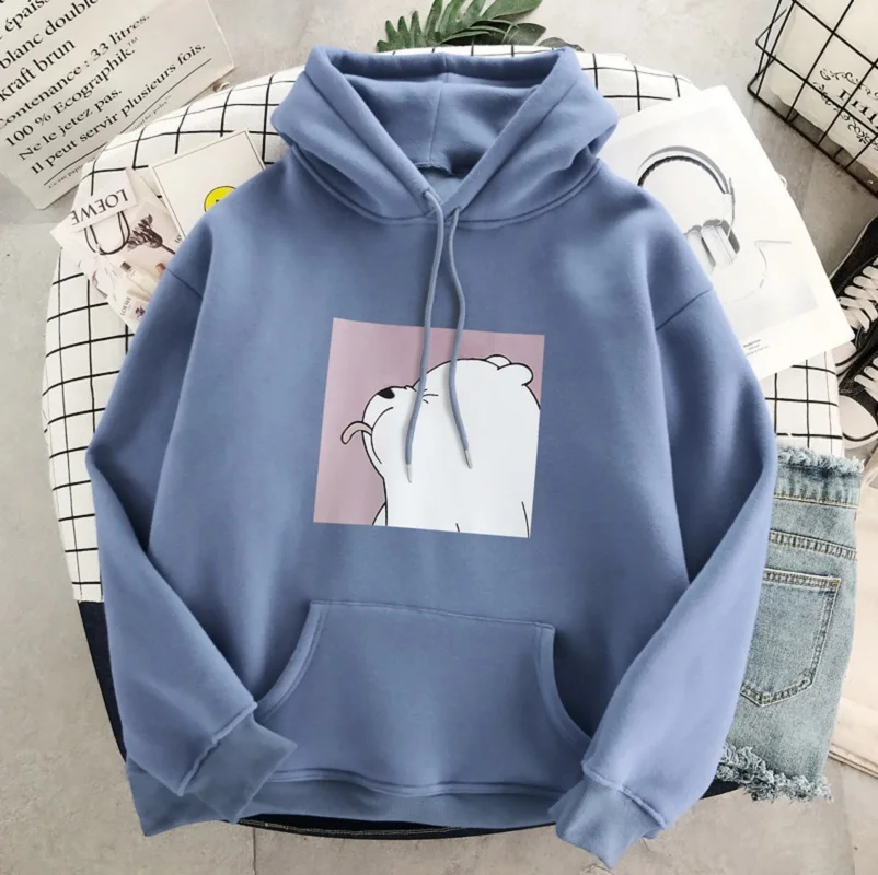 blue Большие размеры, спортивная женская рубашка, плюс бархат, утолщенная, осень, Корея, ins, Harajuku, Винтаж, свободная, женская, с капюшоном, модная Толстовка - Цвет: blue