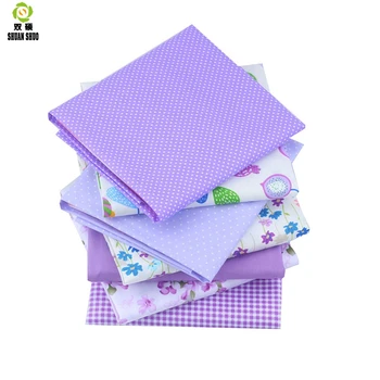 

Shuanshuo New Purple Floral Series Cotton Patchwork Fabric Fat Quarter Bundles Fabric For Sewing Doll Cloths 40*50cm 7pcs/lot