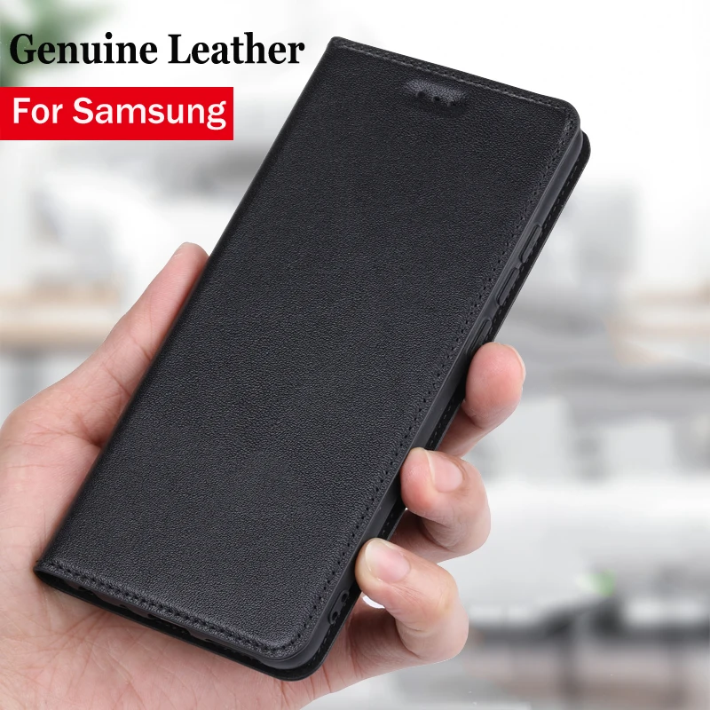 Чехол-книжка для Samsung Galaxy M22 M11 M12 M20 M30 M21 M31 M32 M51 S9 S20 FE S10 Plus Note 8 9 10 Lite из натуральной