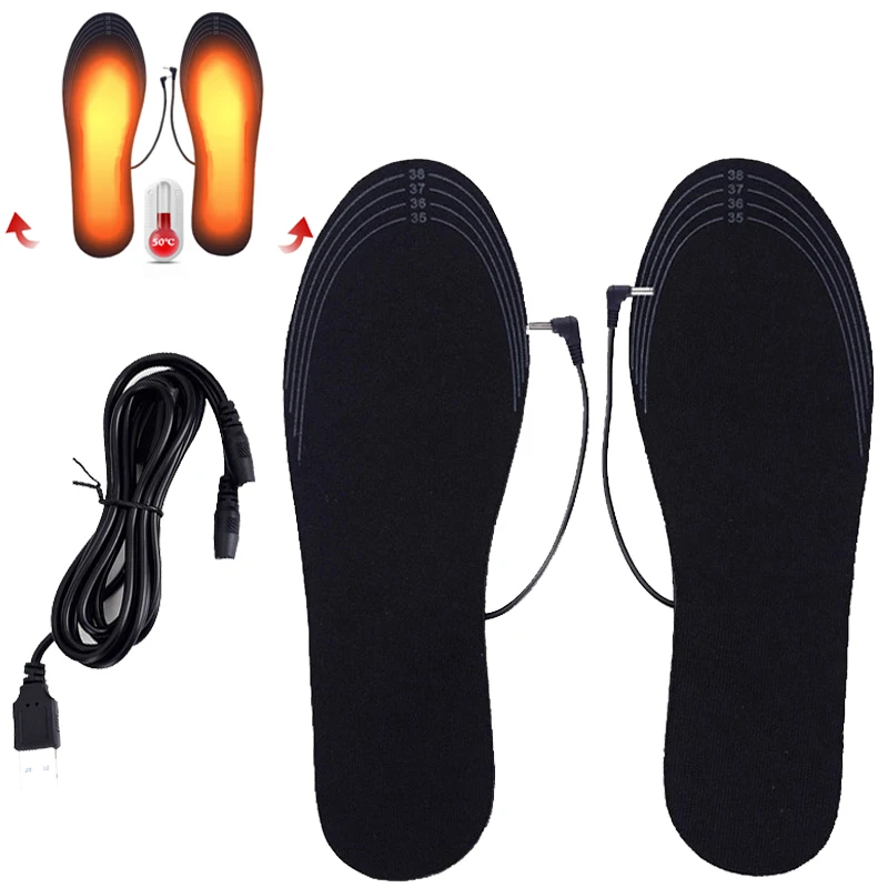 

1Pair USB Heated Insoles Rechargeable Electric Heated Shoe Cuttable Insoles Socks Pad Mat Winter Outdoor Sports Heating Insoles