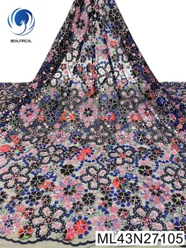 

BEAUTIFICAL african lace fabric mixcolor french lace fabric sequins and embroidery net lace nigerian wedding ML43N271