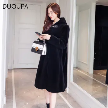 

2019 Autumn and Winter Explosion Models Women's Fashion Temperament Leather Grass Sheep Shearing Coat Women's Long Section Wool