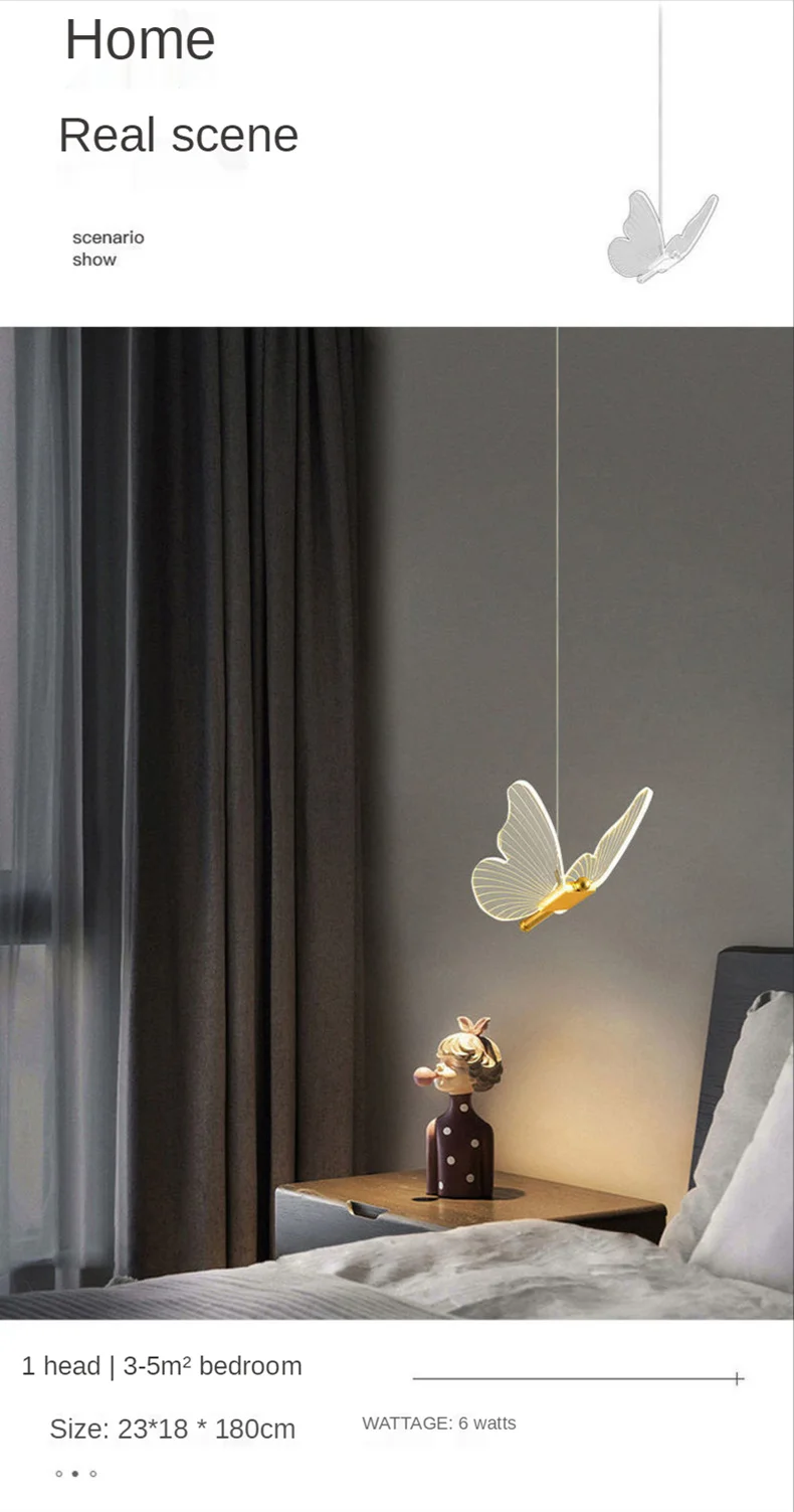 cheap chandeliers Butterfly Led Chandelier Lighting Bedroom Bedside Background Acrylic Pendant Lamp Home Deco Hanging Celing Light Fixtures black chandelier