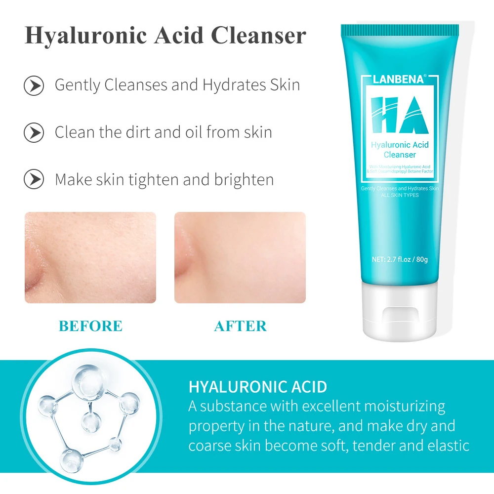 LANBENA Facial Cleanser Face Wash Foam Face Cleansing Face Scrub Moisturizing Deep Cleansing Oil Control Shrink 3