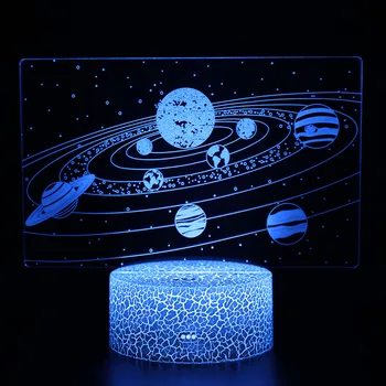 

3D Optical illusion Touch LED Night Light Home Room Decor Solar System Visual Illusion Desk Lamp Creative gifts for Holidays