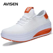 Женская обувь; женские белые кроссовки; осенние дышащие сетчатые Босоножки на платформе со шнуровкой; повседневная обувь; большие размеры 42