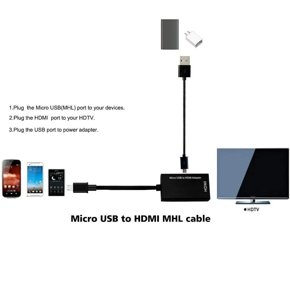 Micro USB к HDMI tv HD tv 1080P Соединительный кабель mhl для смартфона Andriod планшета монитора