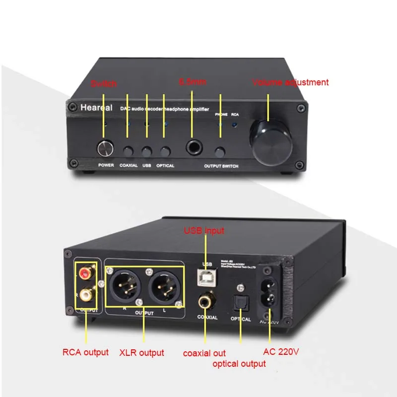 ES9018 DAC decoding amp hifi headphone amplifier