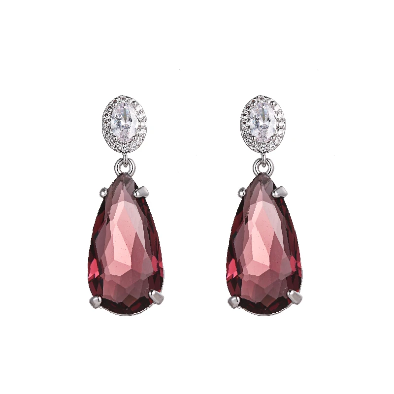 Yhpup модный бренд Bling AAA кубический цирконий висячие серьги капли воды Кристалл роскошные свадебные украшения массивные серьги S925