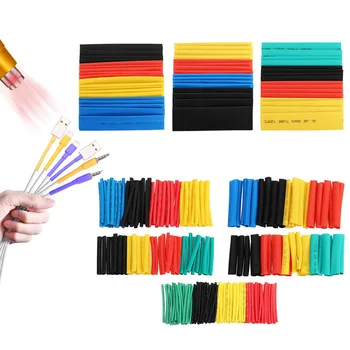 

164Pcs/set Heat Shrink Tubing kit Insulation Sleeving Polyolefin Shrinking Assorted Preciva 2: 1 Heat Shrink Tube Wire Cable