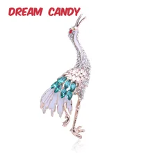 Dream Candy 2 цвета горный хрусталь кран Броши для женщин модные ювелирные изделия красочная эмалированная булавка животное брошь пальто аксессуары подарок