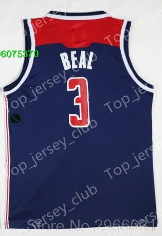 for men Free shipping A+ quality Mens Adult#2 John Wall 3 Bradley Beal Jersey Washington - Color: for men