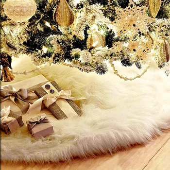 

122cm/90cm/78cm Christmas Tree Skirt Christmas Tree Plush Toy Skirt Decoration Merry Christmas Party Decoration