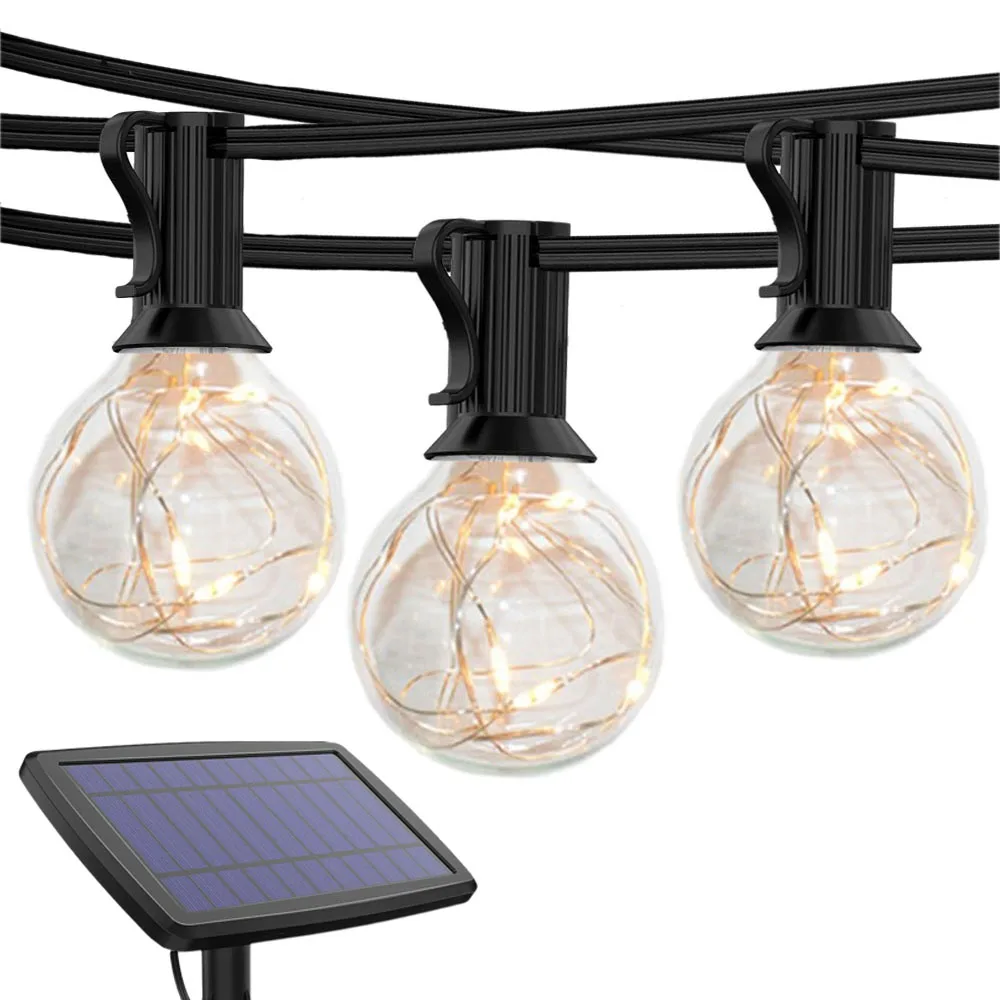 Garland LED Copper Edison Bulb Fairy Lights Retro Glass Solar String Light Waterproof Lamp For Garden Christmas Decoration