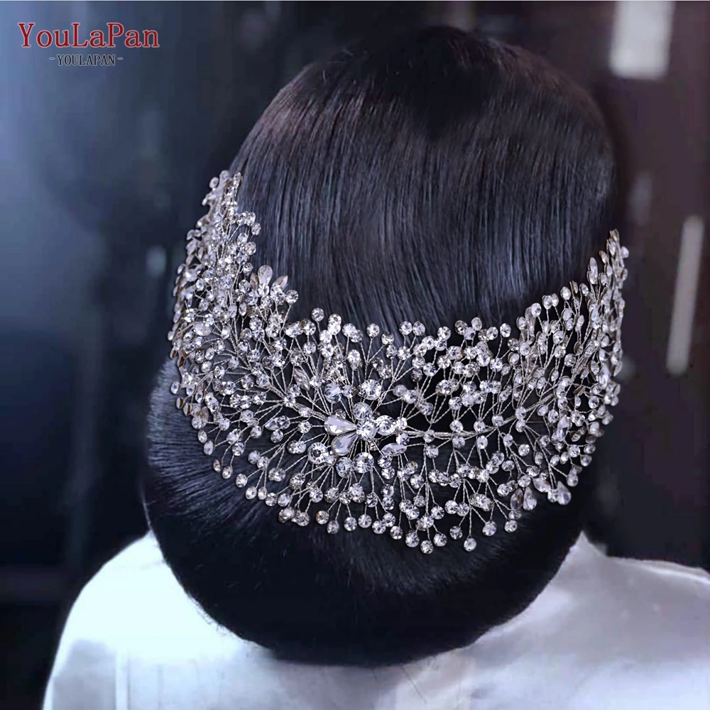 YouLaPan HP415 Rhinestone Bridal Headband Woman Tiara and Crown Wedding Hair Accessories Bride Headdress Banquet Headwear Party
