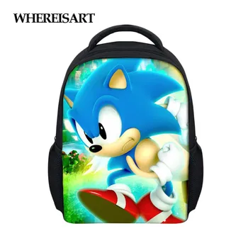 

WHEREISART Cool Cartoon Sonic the Hedgehog Pattern Backpack Children Kid School Bag Girls Bags Backpacks Kids SchoolBags Custom