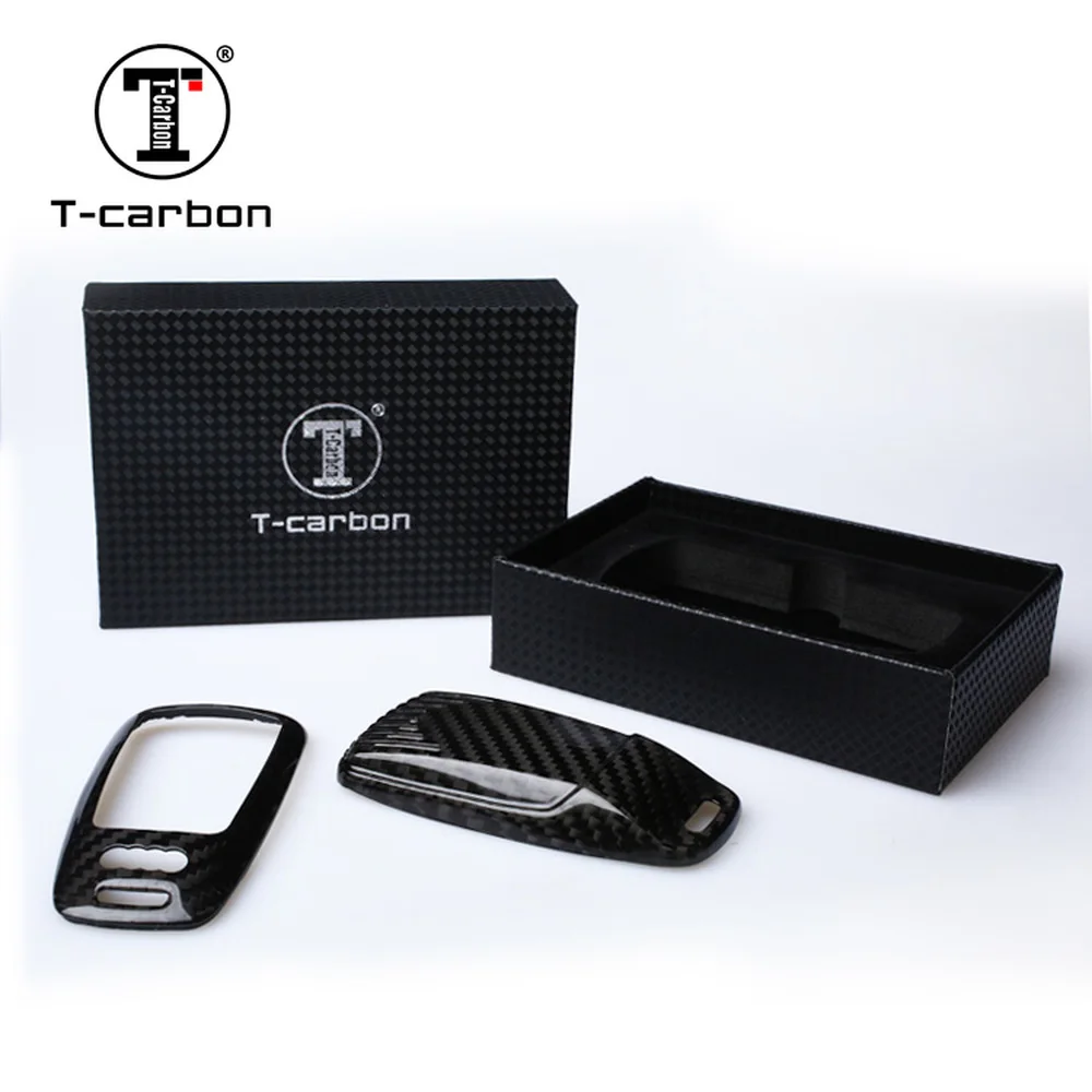 T-carbon ручной работы, качественный чехол из углеродного волокна для ключей автомобиля Audi Coupe A4 B9 TT Q7 4M TTS RS B9