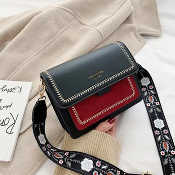 

Bolsos de lujo sac vintage new shoulder Bag Small Handbag Women Fashion Purse Simple Style Wide Shoulder Strap Messenger Bag