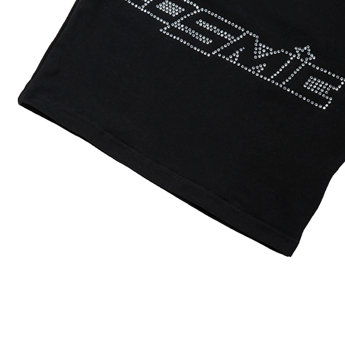 Hf3b4fb2044724c3fa6898279b2c0522fs - Short Sleeve Crop Shiny Hot Drill Rhinestone Cosmic Letter T-Shirt