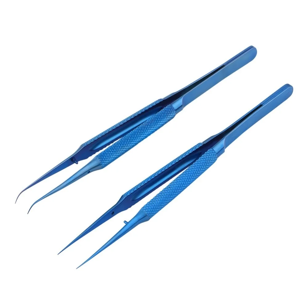 

Blue Curved/Straight Titanium Tweezers Professional Precision Flying Line Tweezers for Tiny Motherboard Electronics