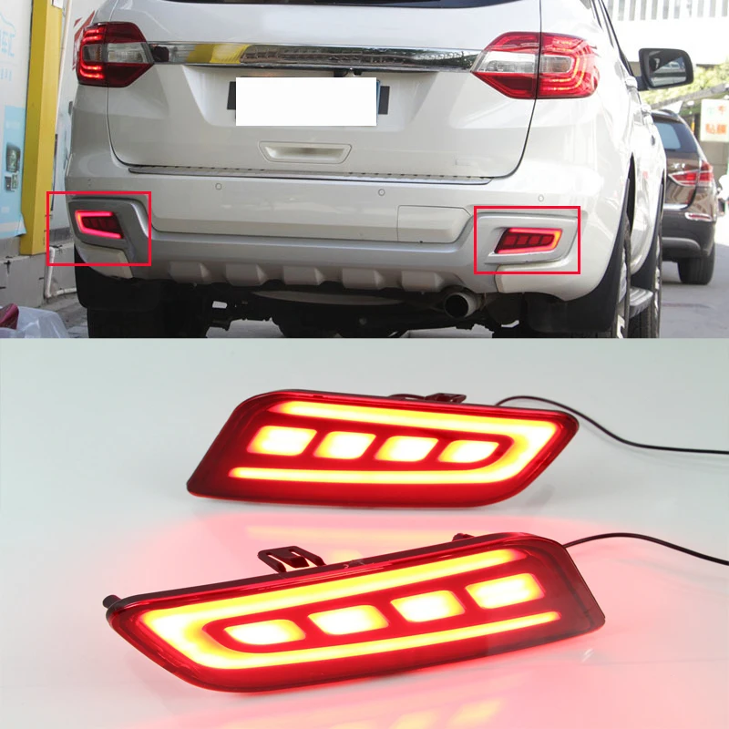 

2PCS For Ford Everest 2015 2016 2017 2018 2019 LED Rear Fog Lamp Auto LED Auto Light Brake Light Turn Signal Indicator Reflector