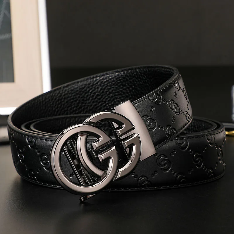 High Quality Luxury Brand Famous Men Belts Genuine Leather Belts for Men Women Designers Double G Buckle Dress Strap  Male belts black belt with holes