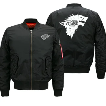 

Winter Is Coming Military Army Mens Jacket Game Of Thrones Bomber Coat Men Casual Outwear Street Retro Male Tracksuit Pilot 8XL