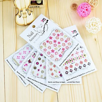 

30pcs / Package New Fashion Flower Bowknot Various Patterns Mixed Nail Decals 3D Stereo Nail Sticker DIY Nail Art Decoration