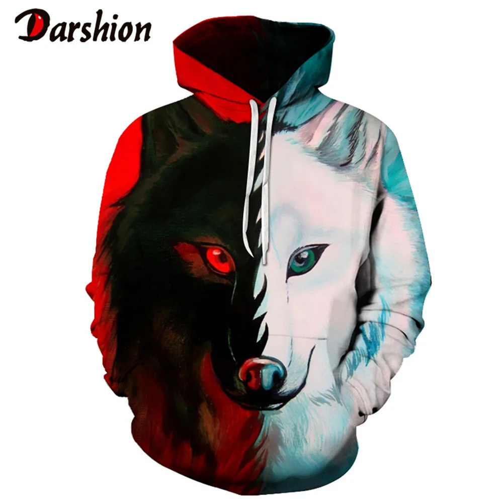 

Wolf Printed Hoodies Men 3d Hoodies Brand Sweatshirts Quality Pullover Fashion Tracksuits Animal Printing Streetwear Out Coat