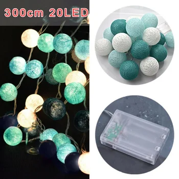 

220 (V) 3 Meters (6.56ft) / 20led LED Globe Garland Cotton Ball String Fairy Lights Home Wedding Room Party Decor