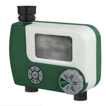 

Outdoor Waterproof Digital Programmable Dual Outlet Outlet Automatic on Off Water Faucet Hose Timer with Rain Delay and Manual C