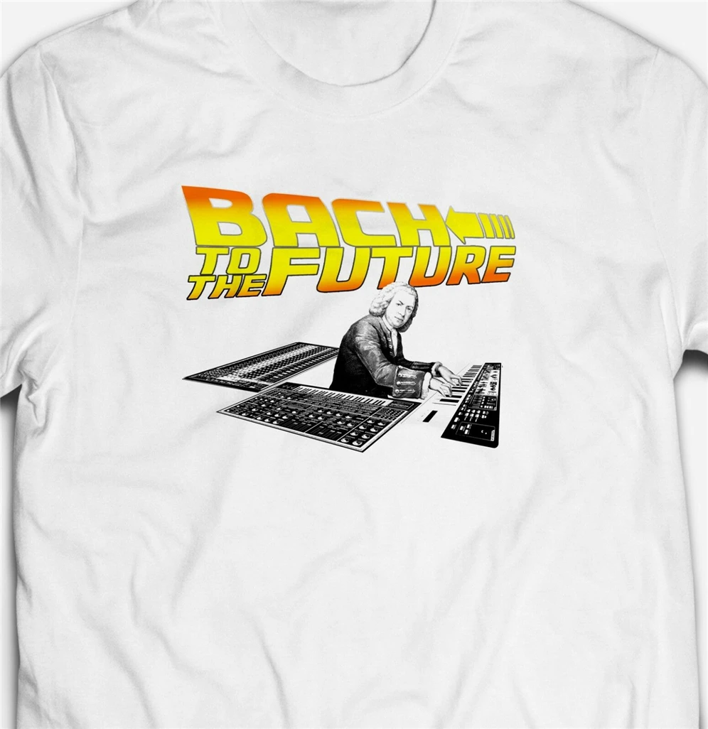 Bach To The Future Dj Классическая Музыкальная пародия 100 хлопок футболка новинка унисекс