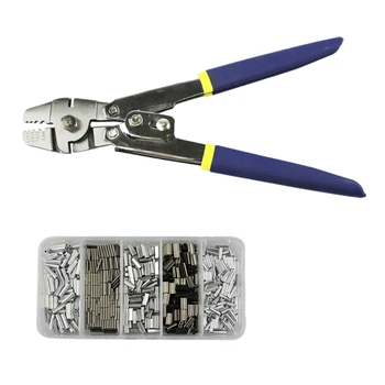 

Fishing Pliers Wire Rope Crimping Tool with 500Pcs Ferrule Crimping Loop Kit for Crimpers & Crimping Sleeves Tool