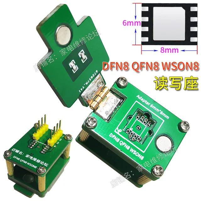 Dfn8 Qfn8 Wson8 Chip Olvasás És Írás Állvány Égési Teszt Aljzat 1.27 6*8 5*6 Kagyló Ic Ülés