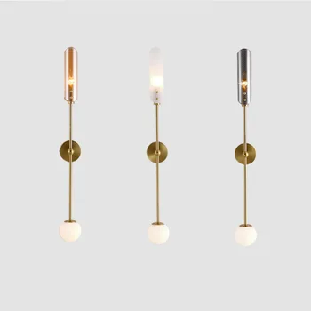 

nordice glass wall sconces crystal wall sconce lighting stone glass ball bedroom light aisle bedroom bedside wall lamp